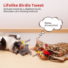 Potaroma chirping bird cardinal toy designed for engaging indoor play with realistic tweets.