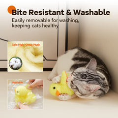 Potaroma USB-chargeable cat toy with included cable for easy battery-free recharging