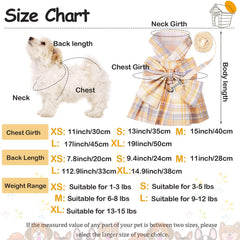 Potchen plaid white dress with bow harness ideal for photos