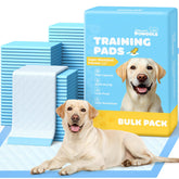 Powools 100-pack X-Large Puppy Pads provide a large training surface for indoor potty training.