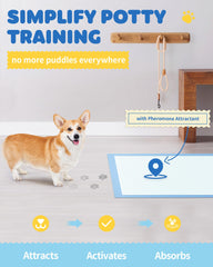 Powools 38x28-inch pads show a large training area for puppies.