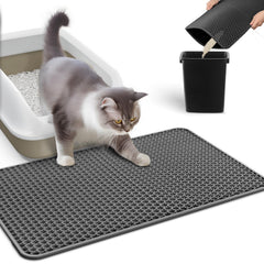 Powools alfombra para arena de gatos, doble capa, captura arena y facilita la limpieza.