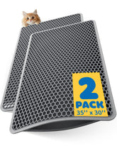 Powools cat mats double-layer top view reduces litter tracking for tidy floors.