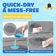 Powools quick-dry technology dog pads visual highlights moisture locking keeps surfaces dry.