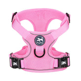 PoyPet reflective soft mesh harness in light pink improves evening visibility.