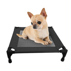 Pozico elevated pet bed with breathable mesh provides cooling comfort for small pets