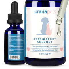 PranaPets Respiratory Support bottle pour for easy daily dosing