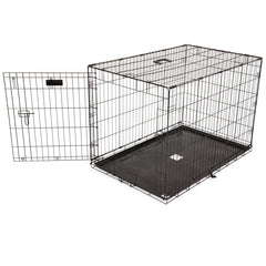Precision Pet One Door Provalue crate front view showing secure 5-point locking for large dogs.