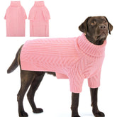 Preferhouse dog knitted sweater pink 2xl keeps medium to large dogs warm in cold walks