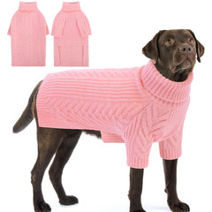 Preferhouse dog knitted sweater pink 2xl keeps medium to large dogs warm in cold walks