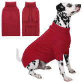 Preferhouse girls dog sweater front view in red for cozy chilly walks.