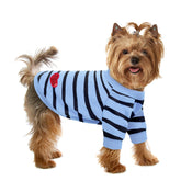 Preferhouse striped t-shirt front view on dog for daily comfort.