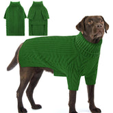 Preferhouse X-Large Dog Sweaters green pullover side view emphasizes cozy warmth for chilly walks.