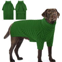 Preferhouse X-Large Dog Sweaters green pullover side view emphasizes cozy warmth for chilly walks.