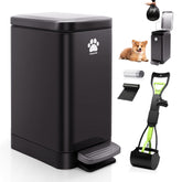 Premjin dog poop trash can outside with lid and step pedal reduces touch and odors.