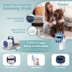 Prepaw 11000Pa suction captures hair and dander for cleaner living spaces