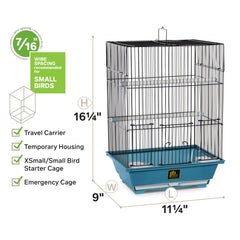 Prevue Pet Products SP50021 slate blue cage shown in travel-use setup for easy portability