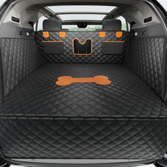 PREWERK Dog Cargo Liner in SUV shows full-size fit and waterproof protection.