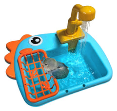 PRFOKEY bird bathing tub with automatic faucet provides gentle, natural water flow for small birds