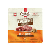 Primal freeze-dried dog food nuggets beef-serving in bowl for a complete meal.