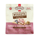 Primal Pet Foods turkey-sardine-nuggets: premium freeze-dried nuggets for complete meals.