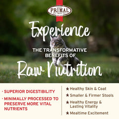 Primal Pet Foods Whole-food ingredients close-up showcase simple, wholesome nutrition.