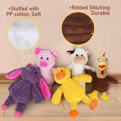 Prime Pets 5-pack purple rabbit plush toy promotes interactive playtime and snuggle sessions.