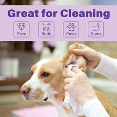 Prime Pets dog wipes resealable lid image emphasizes moisture retention for travel and on-the-go use.