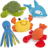 Prime Pets octopus plush toy with squeaker for interactive indoor play.
