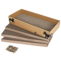 PrimePets cat scratcher cardboard 3-in-1 cover offering large surface for naps