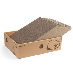 PrimePets Cat Scratcher wide box demonstrates an XL footprint for lounging and scratching.