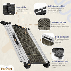 PRIORPET Dog Ramp supports up to 250 lbs for sturdy everyday use.
