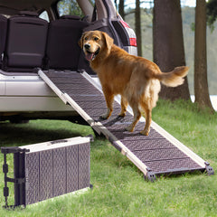 PRIORPET Dog Ramp 63-inch length enables safe, gradual car entry for large dogs.