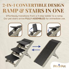 PRIORPET foldable-dog-ramp-assembly demonstrates portable setup for travel.