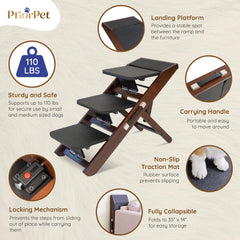 PRIORPET foldable dog ramp demonstrates easy storage and transport for compact spaces