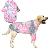 PriPre dog pink tie-dye t-shirt front view — breathable comfort for daily wear.