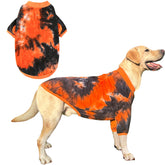 PriPre dog shirt colorful tie-dye front view highlighting breathable cotton blend fabric