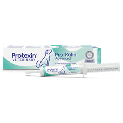 Pro-Kolin Advanced dog paste dispensing from 30ml syringe for gut support.