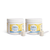 Probiora for Dogs probiotic powder sprinkled on food for fresher breath and healthier gums.