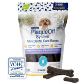 ProDen PlaqueOff Mini Dental Bones Vegetable Fusion Blueberry packshot highlights blueberry flavor for daily treats