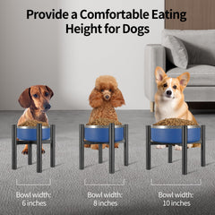 PROERR dog bowl stand with anti-slip feet prevents sliding during meals.