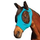 Professional's Choice Comfort Fit Fly Mask Pacific Blue front view showing breathable mesh for comfort