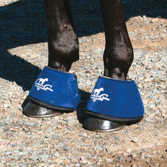 Professional's Choice Quick-Wrap Bell Boots closeup shows nylon-lined neoprene and secure two-hook fasteners.