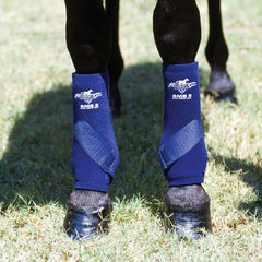 Professional's Choice SMBII boots in navy front view, designed for reliable protection during polo and jumping.