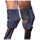 Professional's Choice Theramic Hock Boots worn on a horse leg, potentially boosting circulation.