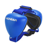 PROHEAR dog ear muffs blue adjustable band for secure fit and noise reduction during adventures
