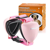 PROHEAR Ungrade GEL pads earmuffs pink on dog provide comfortable noise protection during thunderstorms