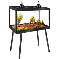 PROLEE 24-inch tempered-glass enclosure with legs showcases a sturdy, accessible reptile habitat.