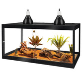 PROLEE Bearded Dragon Tank front view highlights roomy 34-gallon habitat for reptiles.