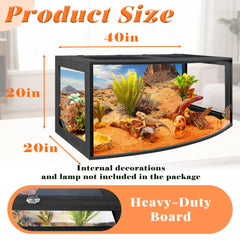 PROLEE Bearded Dragon Tank metal mesh top provides ventilation for lighting setups.